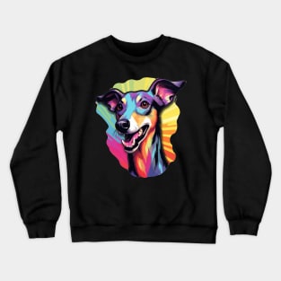 Colorful Cartoon Galgo Espanol Greyhound Spanish Crewneck Sweatshirt